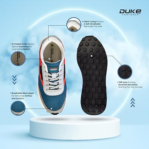 Image of Duke Mens Fwol2127-teal /Red Sneaker