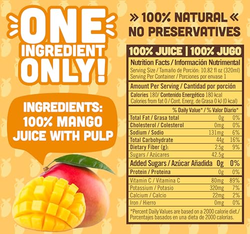 NILO Mango Juice | 100% Squeezed Mango | NO Sugar added | NOT From Concentrate | 10.8 oz (Pack of 12) - Thumbnail 2