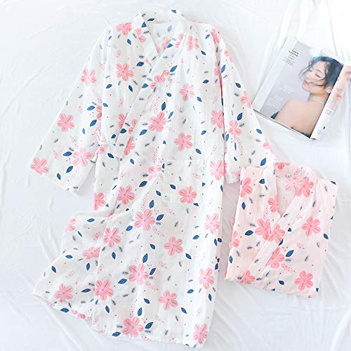 haozaikeji Women Kimono Pajamas Couple One Piece Bathrobe Men Yukata Spa Robe Cotton Causal Nightgown Sleepwear Loungewear2