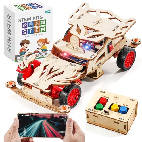 STEM Kits for Kids Age 8-10, STEM Toys for Boys 8-12, Remote Control Model Car Building Kits, Wood...