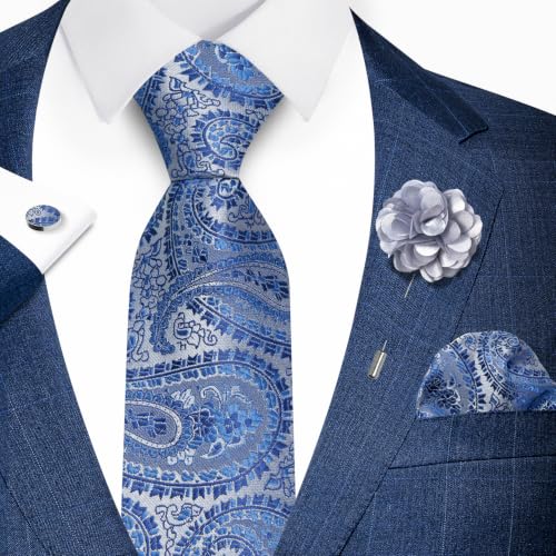 Image of joy alice 70 Colors Ties Set Men Mixed Color Necktie Handkerchief Cufflinks Brooch 3.15 Formal