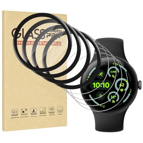 Watbro [4+4 Pack] Screen Protector for Google Pixel Watch 3 45MM2024 Ultra-thin Smartwatch Anti-Scratch Bubble-Free HD Clear Soft Watch film PMMA Material and TPU Material