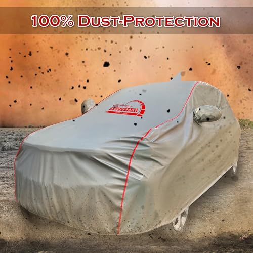 Image of All Weather Protection Car Cover for Nexon New Model Car Cover with Mirror Anteena Packets & 100% Waterproof Cover Grey Color