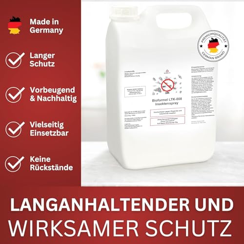 BIODELTA LTK-008 Insektenspray für fliegende & kriechende Insekten abwehren - Anti-Insekten mit Sofortwirkung - Ungeziefer Spray - Insektenschutz Spray mit Langzeitschutz