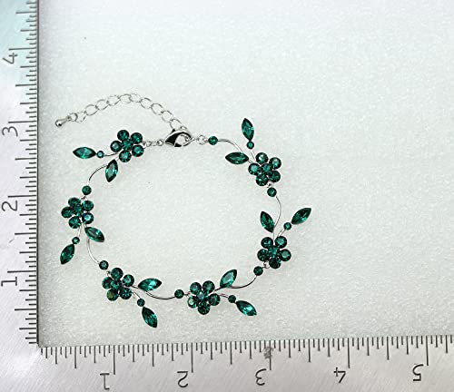 Image of Faship Gorgeous Rhinestone Crystal Floral Necklace Earrings Set