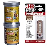 PC Products PC-Woody Wood Repair Epoxy Paste, Two-Part 12 oz in Two Cans, Tan & J-B Weld 8257...