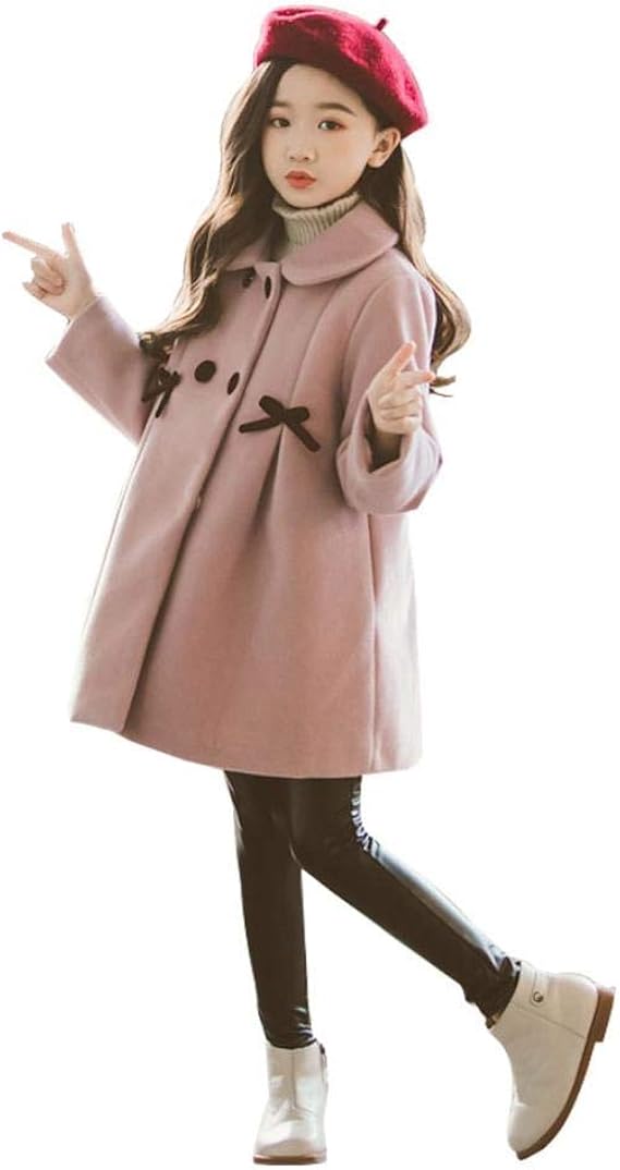 Amazon ガールズ ジャケット ラシャコート トレンチコート 秋冬 おしゃれ 女児 厚手 暖かい 子供服 人気 女の子 キッズ アウター ブルゾン 防寒 お洒落 コート ジャケット 通販