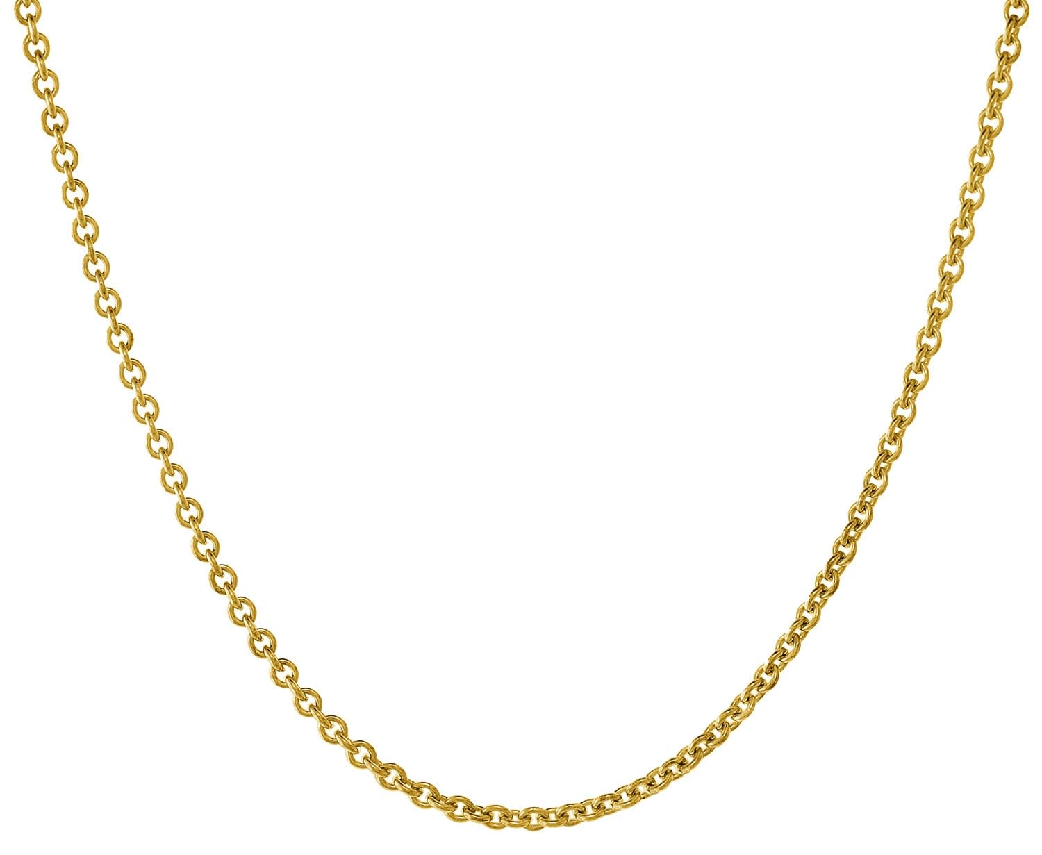 trendor Kreuz-Anhänger 24 mm Gold 585 + Silberkette goldplattiert 75543 | 50 cm Herren-Halskette, elegantes Geschenk für Männer