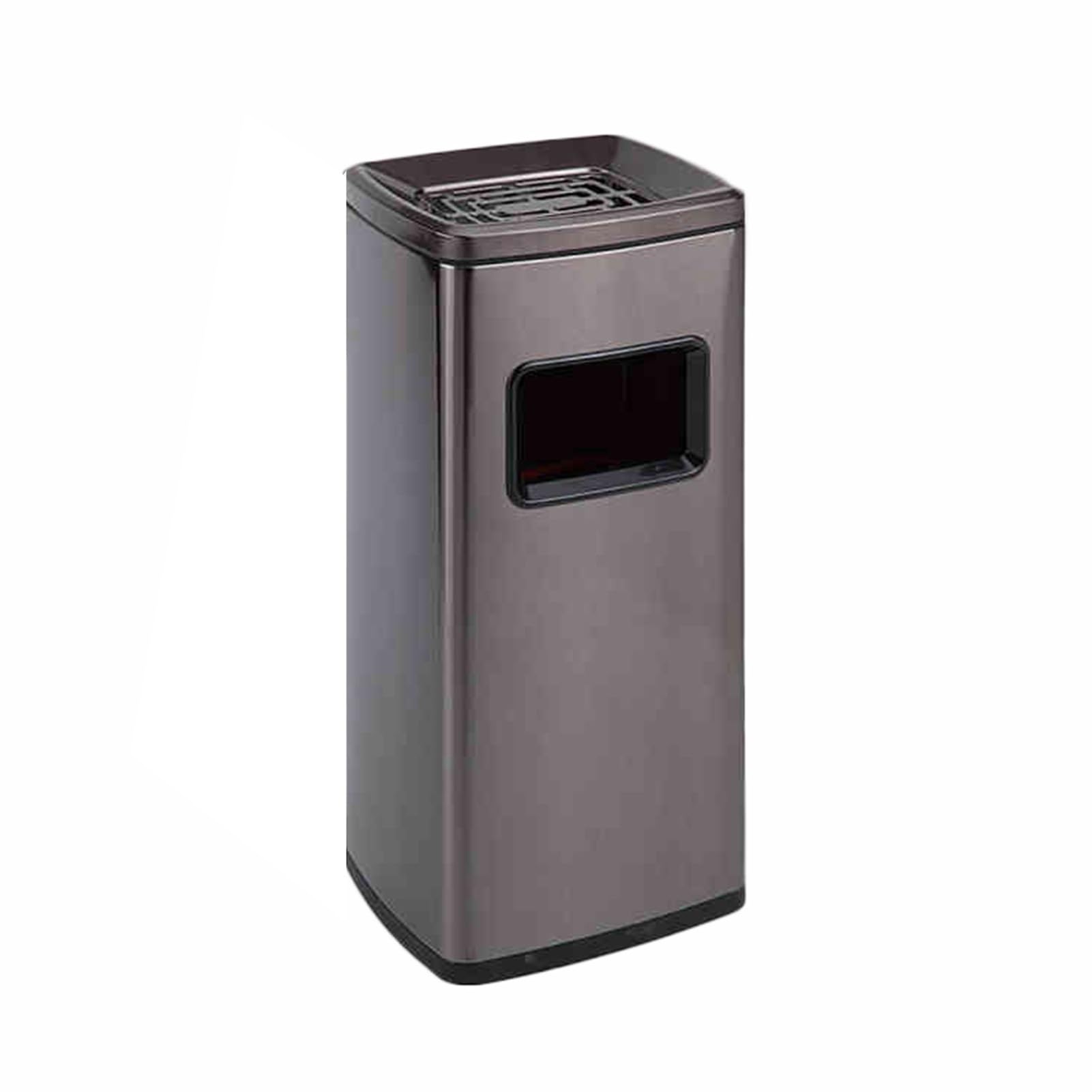 IUokLU Square Column Ashtray Trash Can,Tall Vertical Cigarette Butt Holder,Removable Inner Barrel,12L Capacity（Color 1-Style 1）