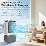 AKIRES 45" Large Swamp Cooler,5100 CFM Evaporative Air Cooler,16.5 Gal Water Tank Portable Air Cooler,120°Oscillation with Remote Control,12H Timer,3 Modes & Wind Speeds for Outdoor Indoor Use,Black