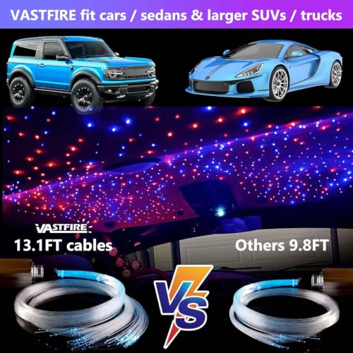 Image of Starlight Headliner Kit 1100 Piece Twinkle 0.03in*13.1ft /0.75mm*4m, 32W Dual Color RGBW Changing Color,APP /Remote Control,Voice /Sound Activated for Home Theater SUVs Truck