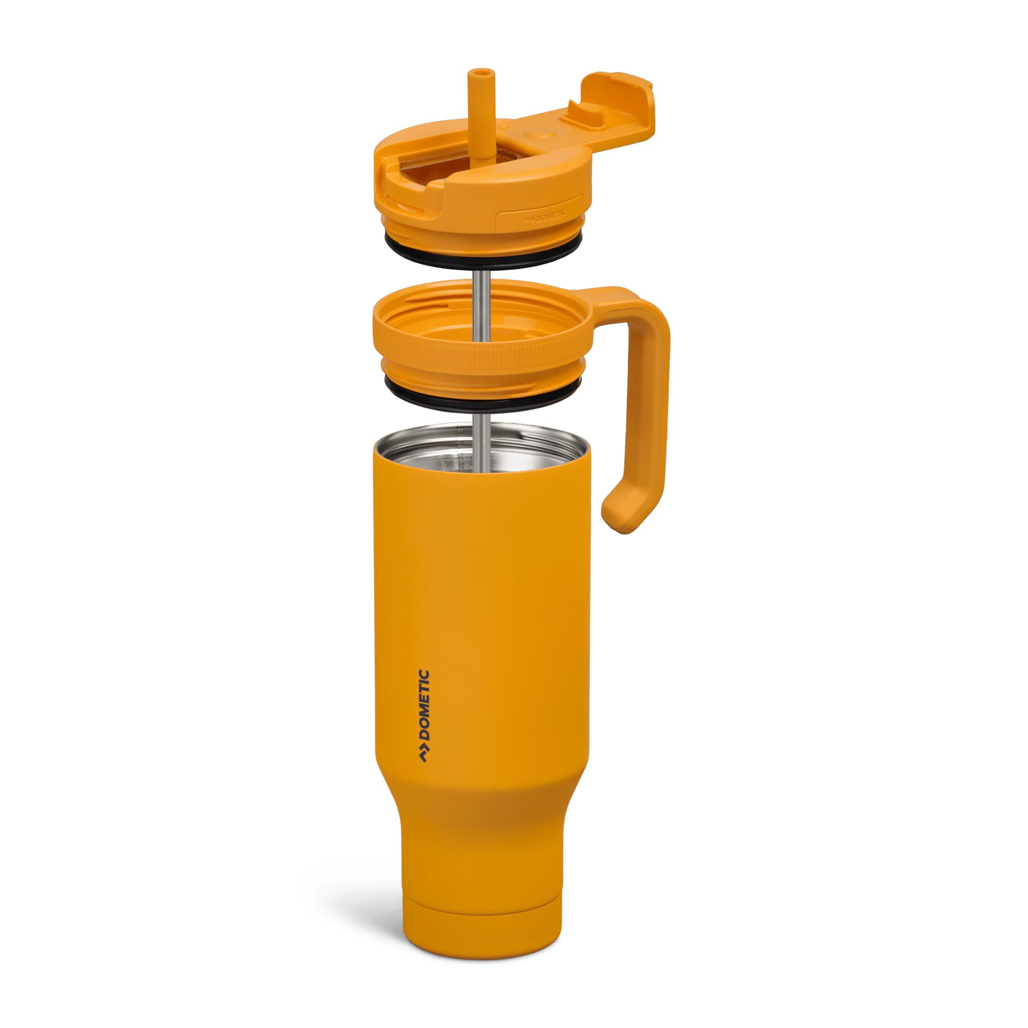 Dometic 37 oz Travel Tumbler | Stainless Steel Insulated Drinkware with Straw Lid and Carry Handle | Glow