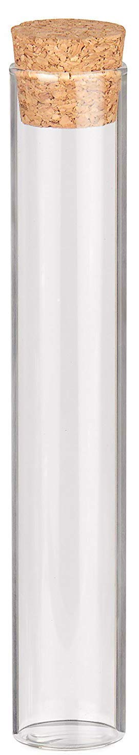 Santex - Provetta con tappo di sughero, 48 pezzi, 15 cm