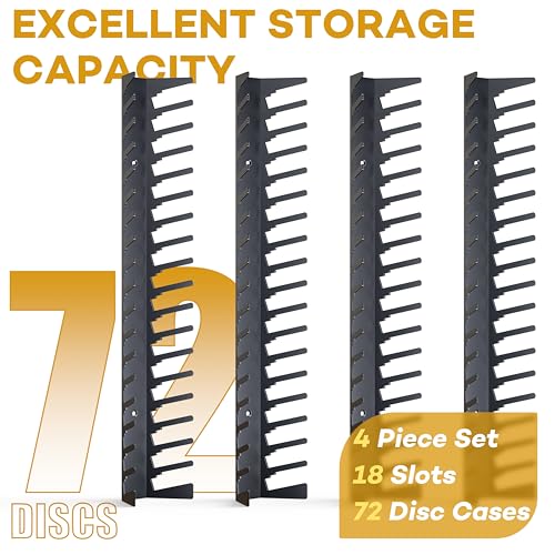 Image of Funturbo Video Game Storage Wall Mount Game Case Holder, Metal Wall Mounted Media Storage Shelves for PS, Xbox, Switch Game Organizer (4-Pack)