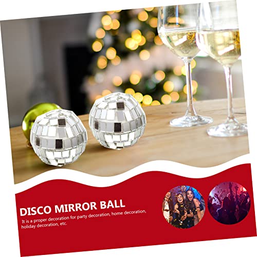 Toyvian - 20 bolas espejadas reflectantes de vidrio para decoración de fiestas, bodas, cumpleaños y festivales musicales miniatura 2