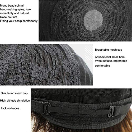 Afro Human Hair Wig for Women Natural Kinky Curly Short Hair for African American Hair Replacement Natural Color Fluffy (6 Inch - Image 2