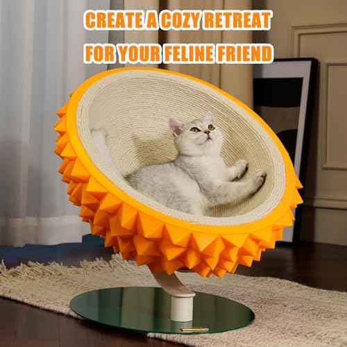 Cama y Rascador 3-en-1 para Gatos Forma Durian miniatura 2