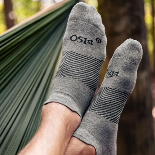 OS1st Wicked Comfort Merino Wool No Show Socks – Max Cushion, Light Compression, Blister Protection, Breathable 6