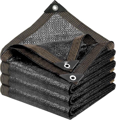Schattennetz - 90% Beschattungsgrad mit perforiertem Sonnennetz 2x1m Schattierungsnetz geeignet für Pergolen Garten Pflanzen Hofdächer Gewächshausbeschattung und Camping im Freien.Schwarz