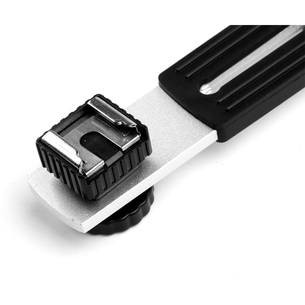 Horizontaler Kamerablitz Blitzhalterung Blitzschiene mit Blitzschuh mit 1/4"Schiebeschraube Studio Light Stand kompatibel DSLR-Camcorder DV-Kamera