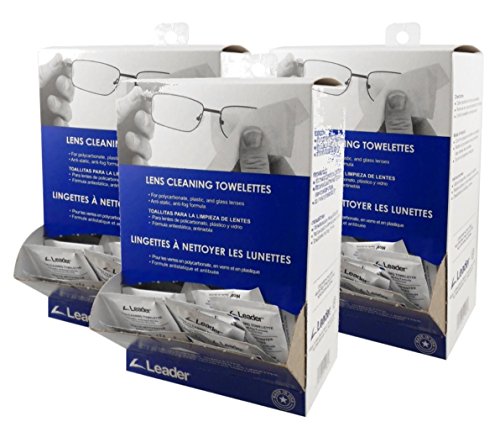 Leader Lens Cleaning Towelette Dispenser, 100/Box (100 Count) (3 Pack)
