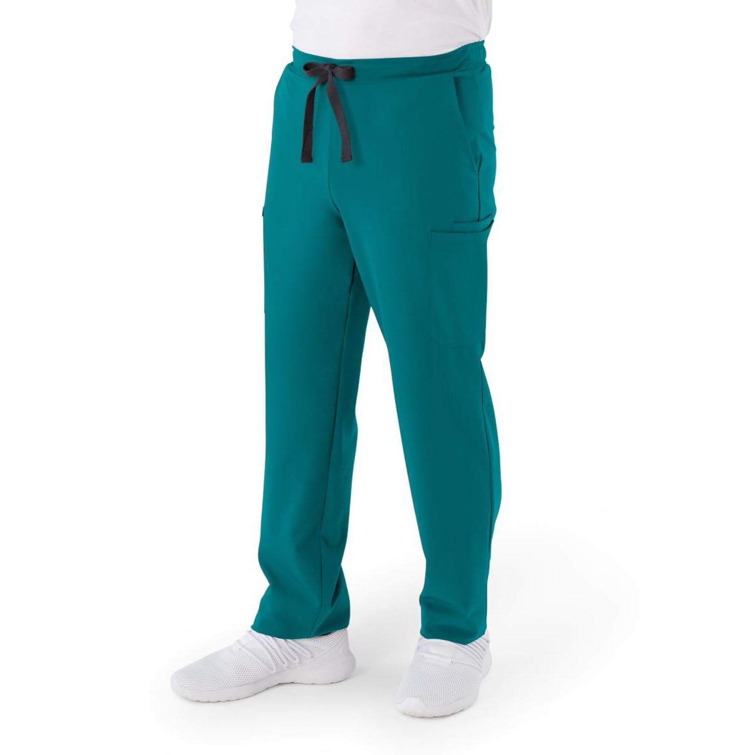 ave. Unisex Clinton Straight Leg Six Pocket Cargo Scrub Pant in Teal Blue, L