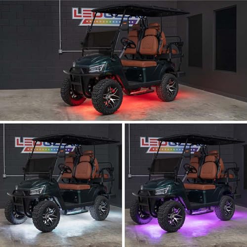 image for LEDGlow 4pc Expandable Million Color LED 4-Seater Golf Cart Underglow 