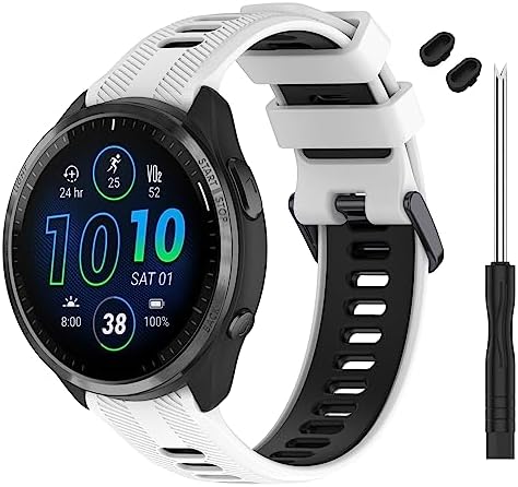 Band Compatible with Garmin Forerunner 965 Watch - Soft Silicone Replacement Watch Band Strap for 965 Smart Watch for Women Men