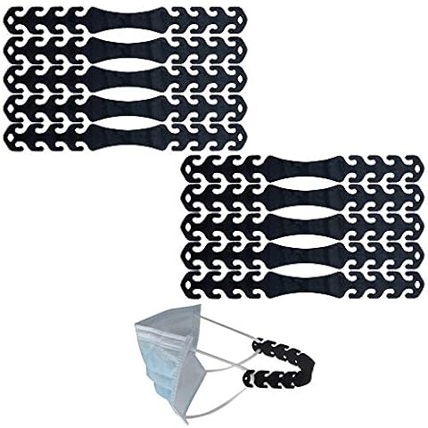 FCXJTU Mask Strap Extender Ear Savers Protector for Masks 4 Gears Buckle Adjustable Mask Hook Holder Clip to Relieve Long-time Wearing Ears' Pressure & Pain for Adult, Teens and Kids (10Pcs) Cover