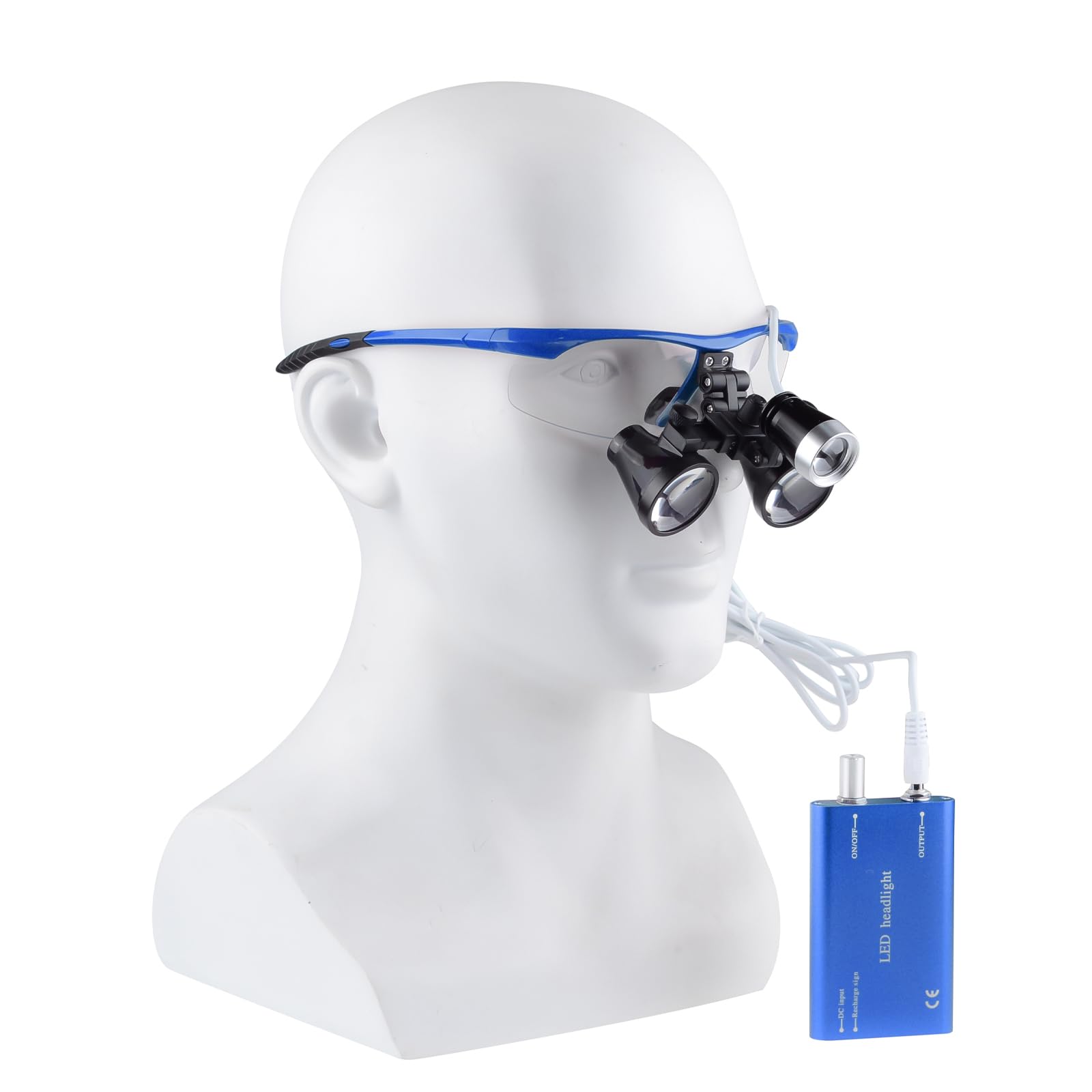 Linterna Frontal LED de 1 W para Laboratorio Dental, lupas binoculares de 3,5 aumentos, Filtro y Bolsa de Tela Azul