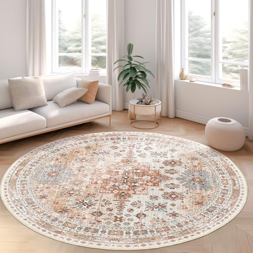 zesthome Washable Non-Slip 6ft Round Area Rug