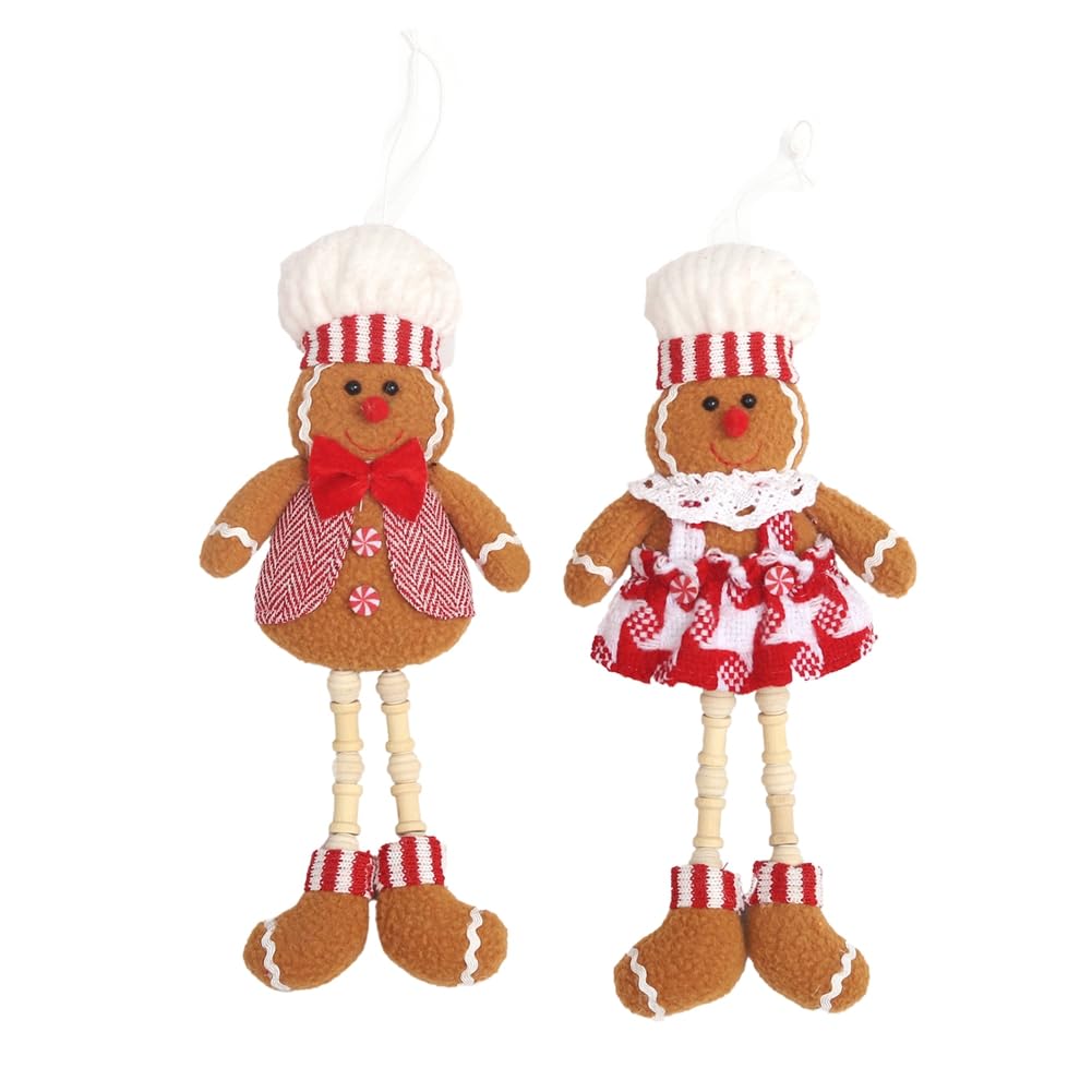CTRLZS 2PCS Gingerbread Ornaments Christmas Gingerbread Ornaments Hanging Gingerbread Hanging Ornaments for Xmas Tree