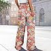 Women’s Loose Casual Palazzo Pant High Waisted Floral Boho Trousers Cruise Outfits Summer Flowy Wide Leg Pants