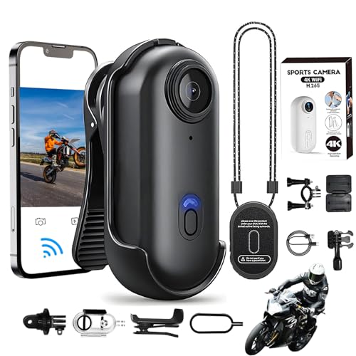 Tapcam 4K Action Body Camera with Audio, Mountable, Black