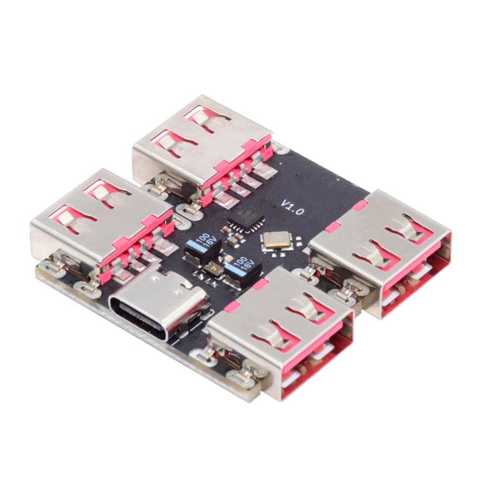 Cablecc USB 2.0 1-to-4 HUB PCBA USB-C to 4 USB-A hub Board (Without case) for Keyboard Mouse Scanner Printer