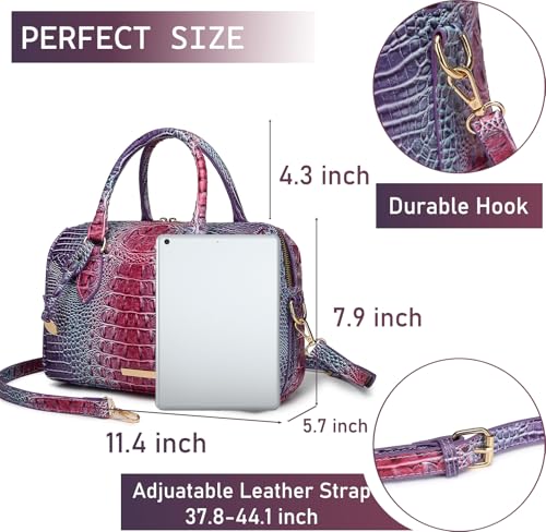 Image of Makcr Joacbv Top-Handle Crocodile Purses For Women Crossbody Leather Bags Trendy Large Capacity Tote with Shoulder Strap