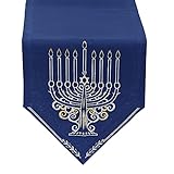 DII Menorah Embroidered Table Runner, 14x68