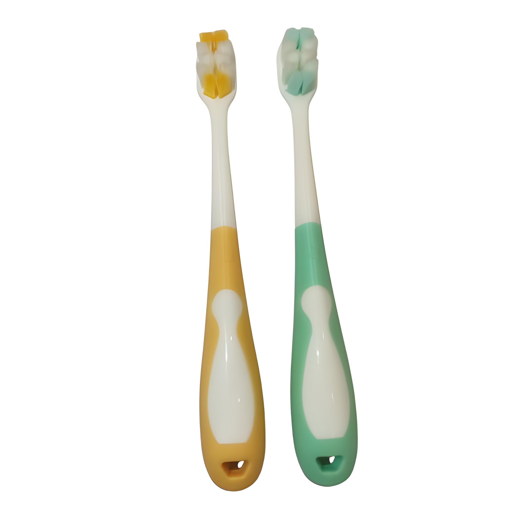 SKY HIGH Baby Toothbrush Set for Infants 1-2 Years Soft Bristles Pastel Mint Green Yellow Colors 2 Pack Training Oral Care Kit (SH-RB)-picture-10