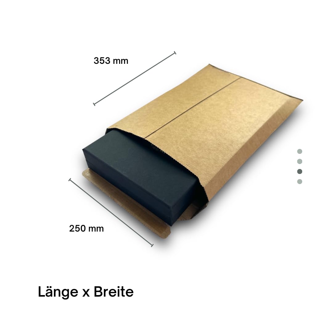 200 x Versandtaschen Wellpappe DIN A4-250 x 353 mm selbstklebend - Versandtaschen aus Karton für Elektronik Bücher Transport - Warensendung Versandverpackung (200)