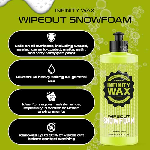 Infinity Wax Snow Foam 20L - Prelavado de pH Neutro, Seguro en Cera, cerámicos, Mate, Vinilo y PPF, Limpiador de Espuma de Alto Volumen para Coches.