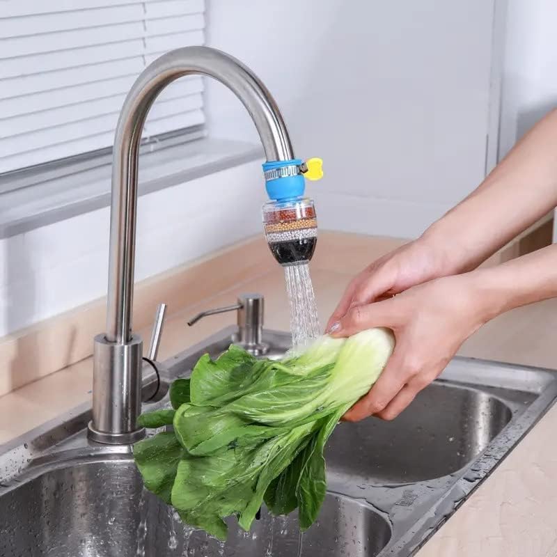Image of Pack of 4 Activated Carbon Faucet Water Filters Home Kitchen Faucet Tap Water Tap Filter Multilayer Clean Purifier Filter Cartridge Five Layer Water Filter Tap Filter (6 Month Warranty) (WF-104)