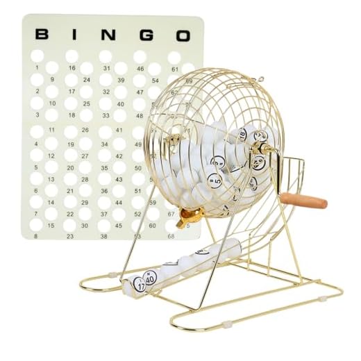 GSE Games & Sports Expert Professional Bingo Game Set. Including Extra Large Brass Bingo Cage, 1.5-Inch Ping Pong Style Bingo Balls, Plastic Masterboard (Metal Base Cage)