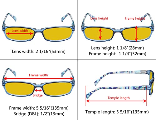 Image of Eyekepper 5 Pack Computer Glasses Digital Eye Strain Prevention Blue Light Filter Reading Glasses Amber Tinted +0.00