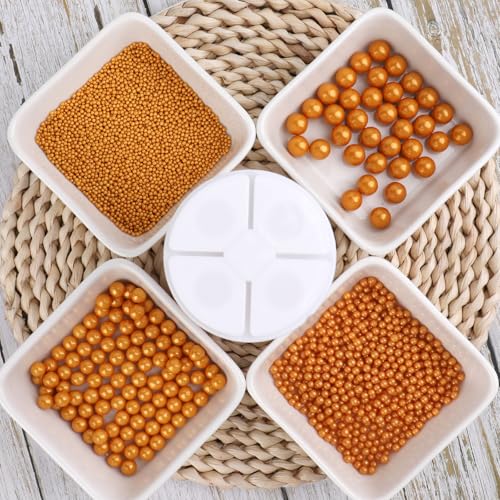 Image of Sprinkles for Cake Decorating, 7.8oz Yellow Pearl Sprinkles 4 Sizes Mix for Cake Cupcake Cookie Baking Donuts Ice Cream Toppings