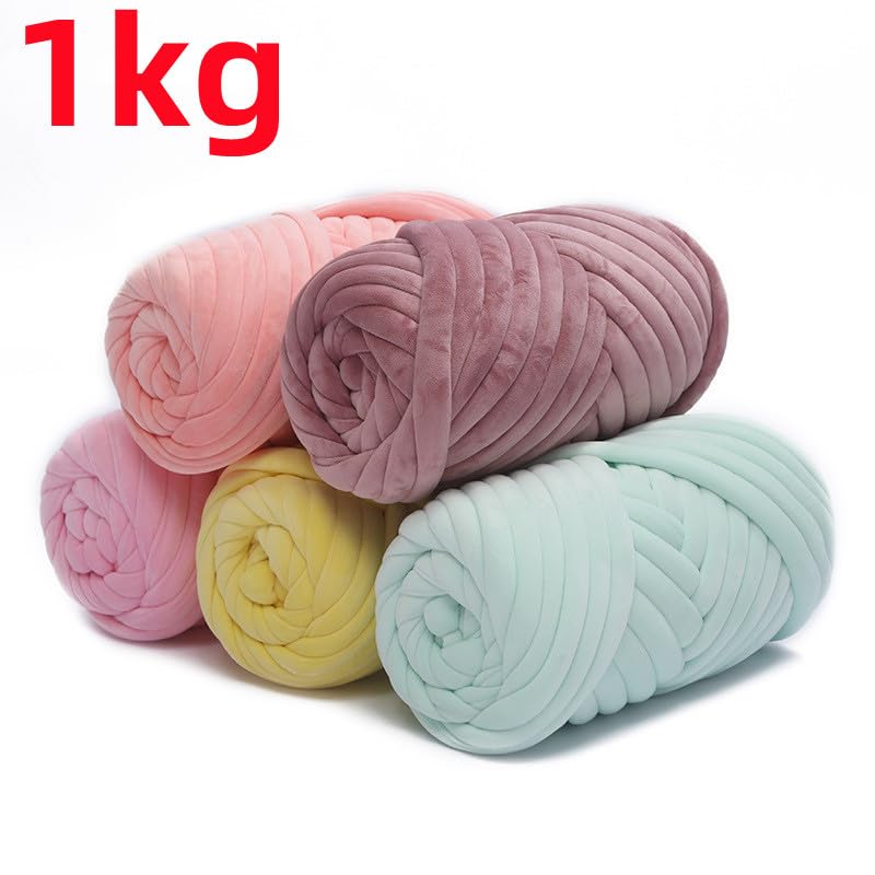 Hilo Grueso Tejer Redondo 1kg de terciopelo grueso súper voluminoso 3cm hilo tejido a mano cesta alfombras gigante DIY brazo manta tejida a