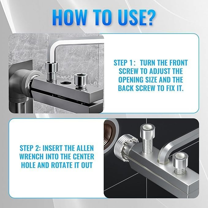Image of Faucet Angle Valve Broken Wire Extractor,Adjustable Broken Pipe Extractor Universal Tool for Damaged Bolt and Faucet Remover for 1 /2 inch and 3 /4 inch in Stripped Thread, Stainless Steel