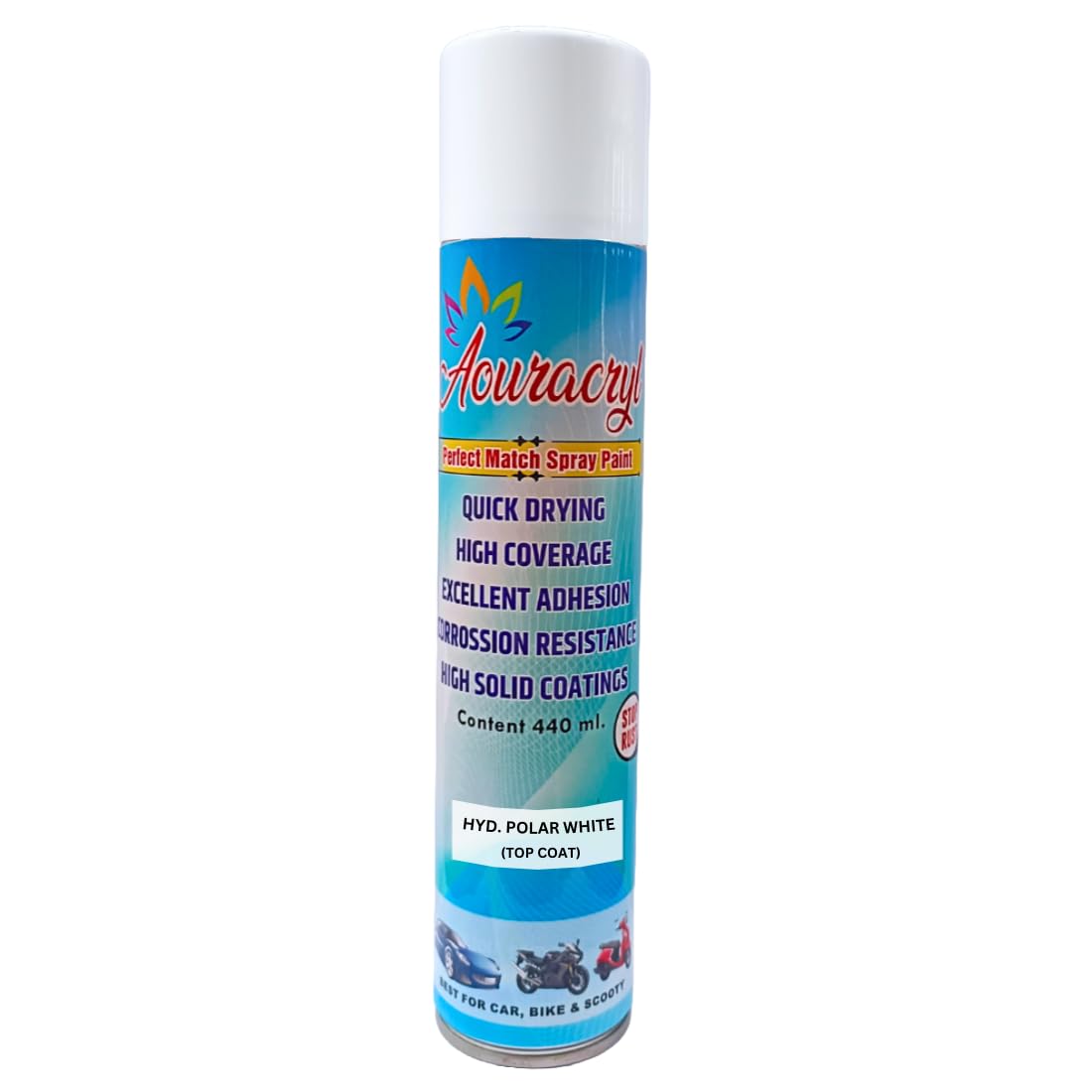 Spray Paint Polar White 440 ml (RC Colour Name) | Compatible for HYD Venue, Creta, Grand i10, i20, Verna, Xcent, Aura | Gloss Finish-image-11
