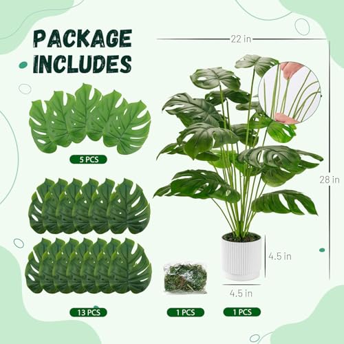 Der Rose Fake Plants Artificial Plants Tall 71cm Adjustable Faux Monstera Plants Indoor Outdoor for Home Bedroom Living Room Bathroom Decor - Image 4