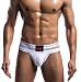 Produktbild Arjen Kroos Männer Jockstrap String Herren Tanga sportlich Sport Unterwäsche für Männer Sportler athletisch Slips Thong Sportunterwäsche Tiefschutz Suspensorium, Weiß, XL (90-98cm)