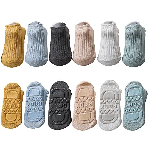 Looching Toddler Baby Non Slip Socks with Grips Cartoon Boys Girls Anti-Slip Floor Walking Sock for Infants Newborn 0-3T